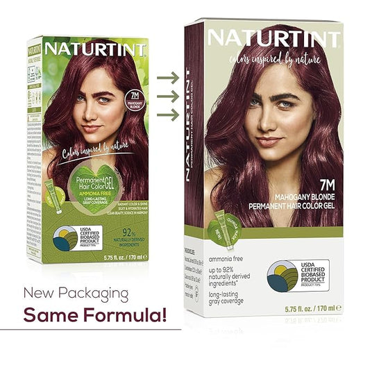 Naturtint 7M Mahogany Blonde Permanent Hair Color (Pack of 6), Ammonia Free, Vegan, Cruelty Free, up to 100% Gray Coverage, Long Lasting Results (Packaging may vary)