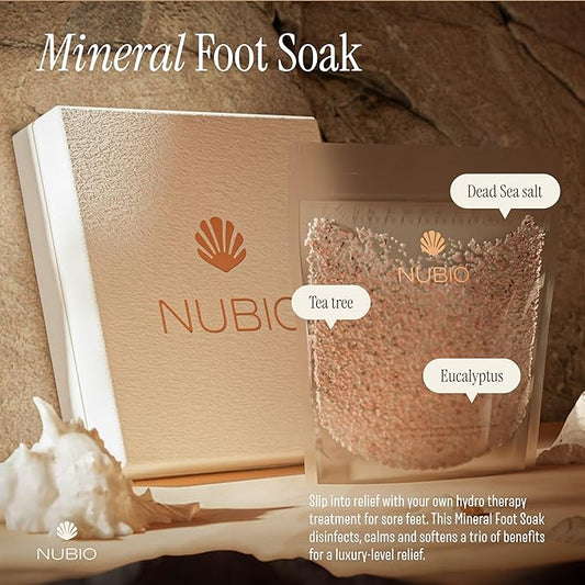 Nubio Foot Spa Collection for Women & Men - Exotic Hydration & Pampering for Dry Feet - Includes 6 x Foot Peel Masks, 2lb Epsom Salt Foot Soak, 5oz Moisturizing Milk, & All-in-1 Pedicure Paddle