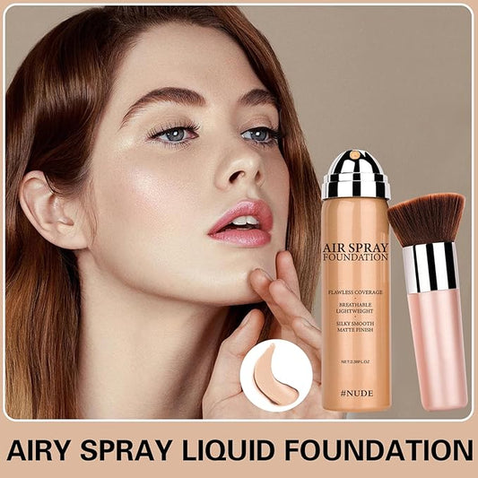 Airbrush Makeup Foundation for Mature Skin Magic Minerals Lightweight Air Makeup Airbrush Makeup Setting Spray for Smooth Radiant Finish(03# Nude Color)