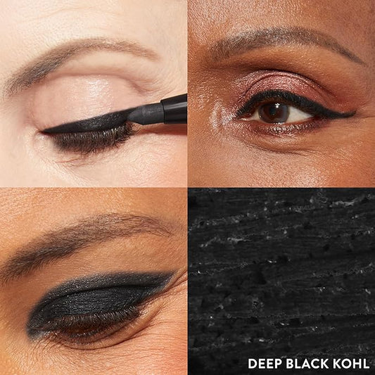 LAURA GELLER NEW YORK Kajal Longwear Kohl Eyeliner Pencil with Caffeine, Smooth & Blendable Makeup, Deep Black
