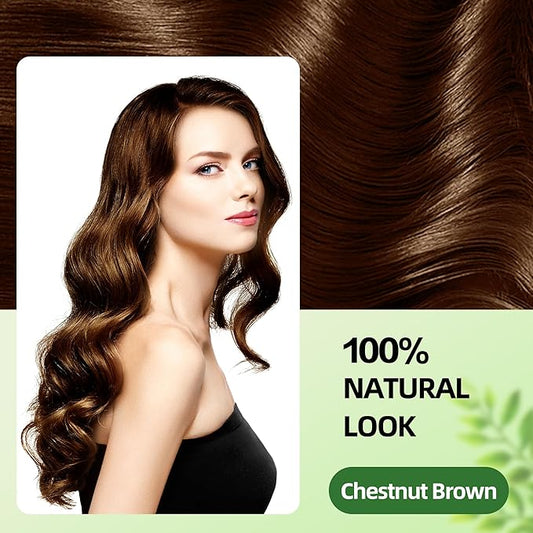 Hair Dye Shampoo 3 in 1 for Gray Hair Coverage, Argan nut Natural Shampoo Hair Dye for Women & Men/Ammonia-Free 500ml(Chestnut Brown)