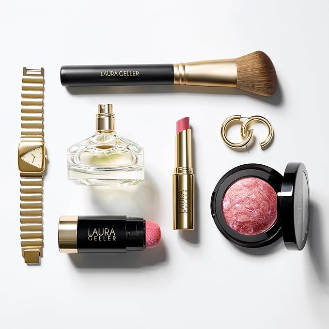 LAURA GELLER NEW YORK Angled Blush Brush with Black Wooden Handle & Dense Bristles for Makeup Application