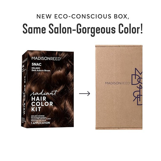 Madison Reed Radiant Hair Color Kit | 5NAC Dark Chocolate Brown (Milano Brown) for 100% Gray Hair Coverage | Salon Quality Permanent Hair Dye | PPD-Free & Ammonia-Free | (Packaging May Vary) 1 Pack