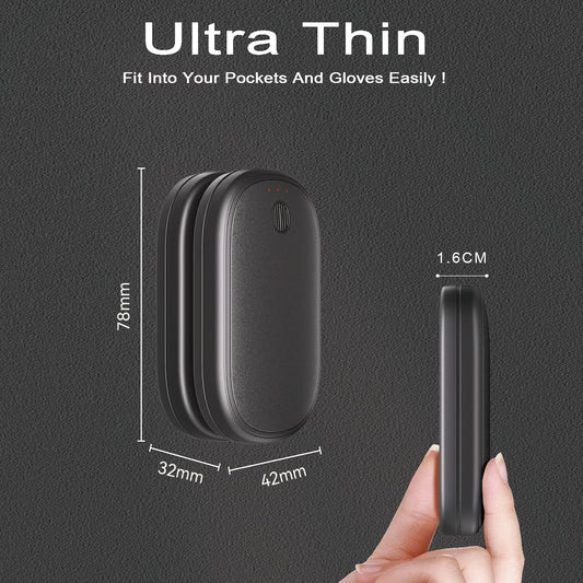 Hand Warmers Rechargeable, Magnetic Hands Heater, Fast Heating in 3s with 3 Settings, Electric Pocket Warmer, UL Certified Safe for Winter Camping, Hunting Trips, and Golf Games