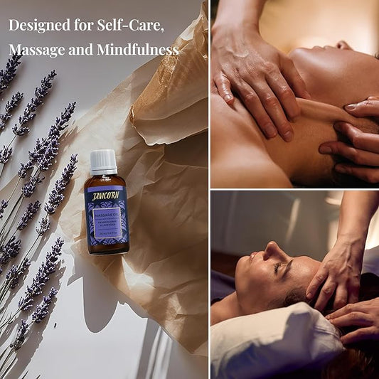 Frankincense & Lavender Botanical Massage Oil – Lightweight Face & Body Oil with Jojoba & Almond – Resin & Floral Aroma for Deep Massage, Fascia Release & Calming Rituals, 30ml (1.0 fl oz)