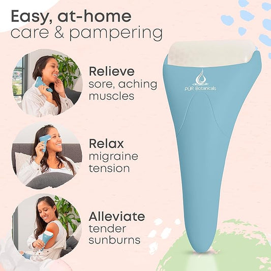 Arctic 2-in-1 Set Cryotherapy Ice Roller for Face Wrinkles Massager - Skin Care Tool for Puffiness - Cooling Ice Facial Eye Skin Roller - Reduce Puffiness and Relief Migraine Pain