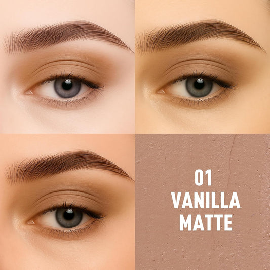 FV Long Lasting Cream Eyeshadow Stick, Waterproof & High Pigmented Eye Shadow Sticks Duo with Blending Sponge, Crease-Proof & Natural Finish Eyeshadow Pencil, Vanilla Matte