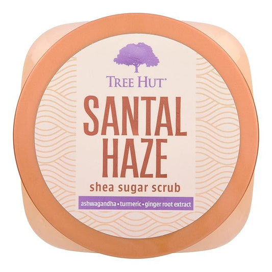 Tree Hut Santal Haze Shea Sugar Scrub | Exfoliating Body Scrub Removes Dead, Dry Skin for a Soft & Hydrated Feel | Nourishing Essential Body Care | 18 fl oz.