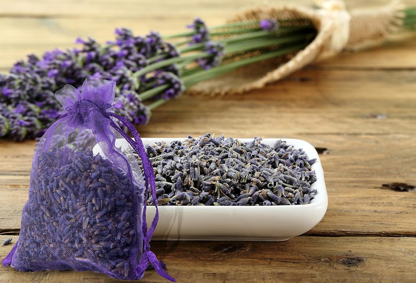 Bag of 100 Sachets Dried Lavender Flower Lavender Sachets for Drawers and Closets, LV-B-4