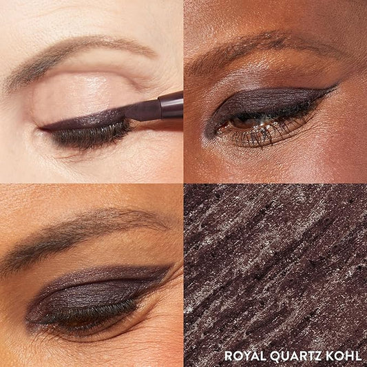 LAURA GELLER NEW YORK Kajal Longwear Kohl Eyeliner Pencil - Royal Quartz - Caffeine and Vitamin E - Smooth & Blendable Liner - Built-In Sharpener