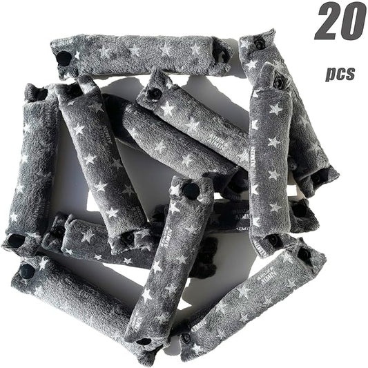 Aimin Hair Heatless Hair Curlers No Heat, Heatless Curls Overnight Blowout Rods, No Heat Hair Curlers To Sleep In, Soft Flexi Rods For Long Hair, Thick Curling Rod Styling Tools (20pcs dark gray)