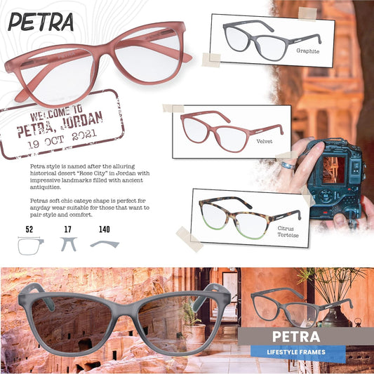 Croakies Petra Photochromic Progressive Eyewear | UV400 Sunglass for Outdoor | Bluelight Eyeglass for HEV Devices | Bundle