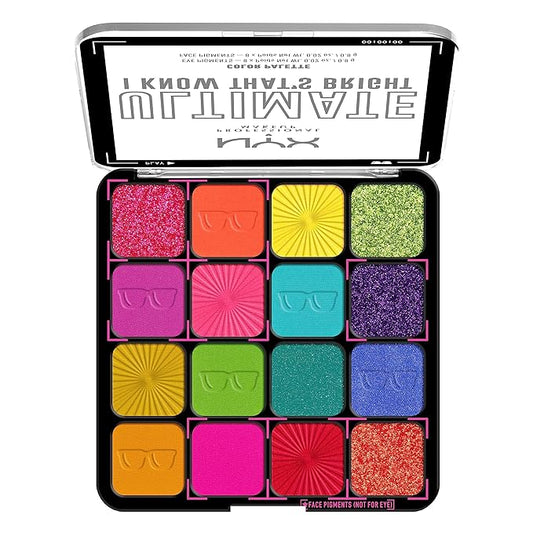NYX PROFESSIONAL MAKEUP, Ultimate Shadow Palette, Eyeshadow Palette - I Know That's Bright