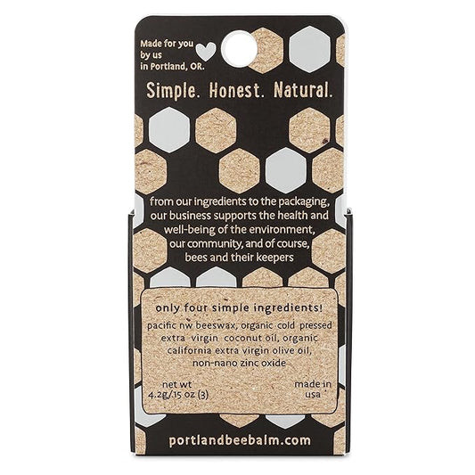 Portland Bee Balm Solar Eclipse All Natural Handmade Beeswax Based SPF 15 Lip Balm, 3 Count