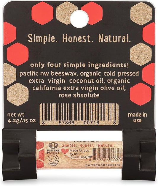 Portland Bee Balm All Natural Handmade Beeswax Based Lip Balm, Rose Garden 1 Count