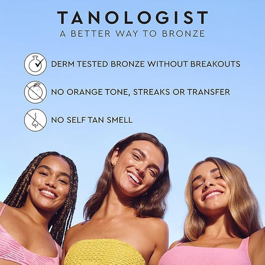 Tanologist Light Self Tan Mousse, Clear Self-Tanning Mousse, Streak-Free, Natural Glow, No Fake Tan Smell Or Orange Tone, Long Lasting, Clean Ingredients, Vegan, 6.76 fl. oz/200 ml Bottle
