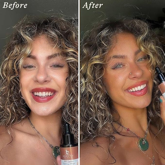 Self Tanning Drops for Face - USA Made with Organic & Natural Ingredients, Ultra Dark Face Tanning Drops to Add to Moisturizer, Self Tanner for Sunless Fake Tan & Natural Glow, Cruelty & Toxin Free