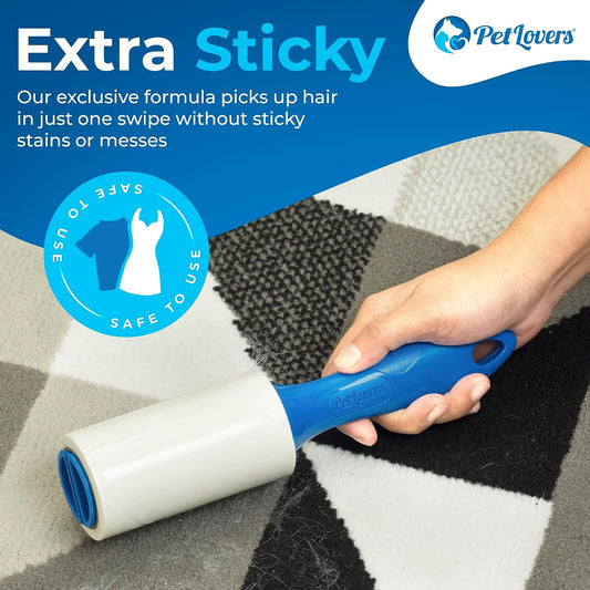 PetLovers Extra Sticky Lint Roller Ultimate Value Set 800 Sheets for Pet Hair Removal, Dog and Cat Lint Remover 8 Pack