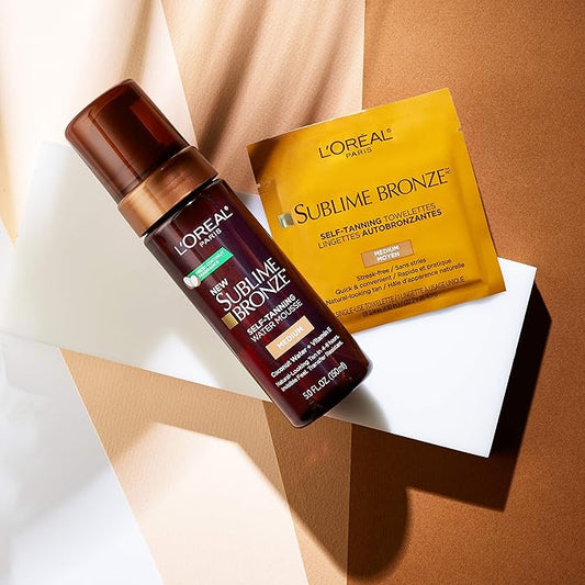 L'Oreal Paris Sublime Bronze Self Tanning Towelettes, Streak-Free, Natural Looking Tan, 6 ct