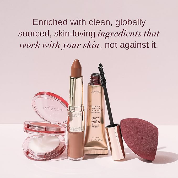 Wander Beauty Wanderlust Powder Foundation - Deep - Blurs and Evens Skin Tone - Perfects and Hydrates With Hyaluronic Acid, Aloe, Honeysuckle, & Vitamin E - Lightweight, Buildable Coverage - 0.31 oz