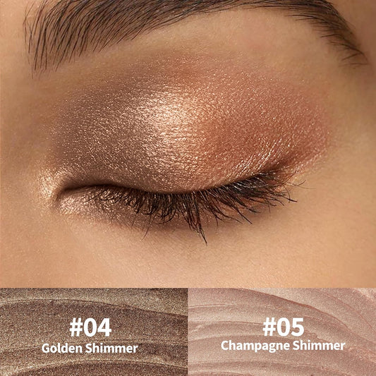 FV Waterproof Eyeshadow Stick Duo,Long-Lasting Cream Eye Shadow Makeup Sets, High Pigmented Eyeshadow Pencil with Shimmer Finish, Natural Look (Golden & Champagne)