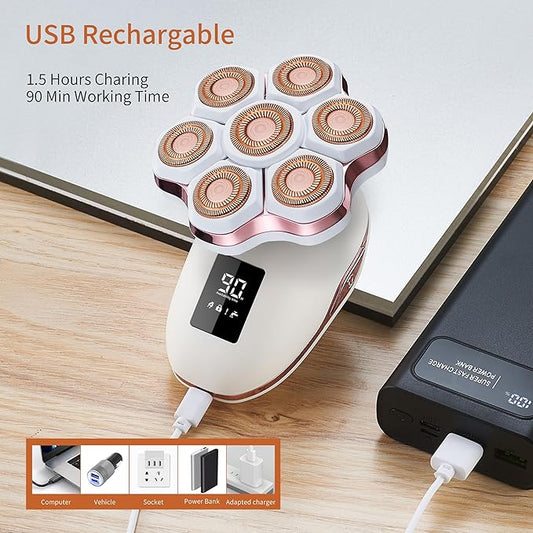 Women's Electric Razors for Women Legs Pubic Facial Hair Removal 3 in 1 Womens Electric Shaver for Women,Bikini Trimmer for Lady,Magnetic Head Shaver for Men,Waterproof