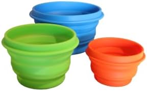 Collapsible Silicone Bowl 3 Pack for Camping and Backpacking - Camping Dishware Gear Essentials in Small/Medium/Large (Made by Caddis Sports)