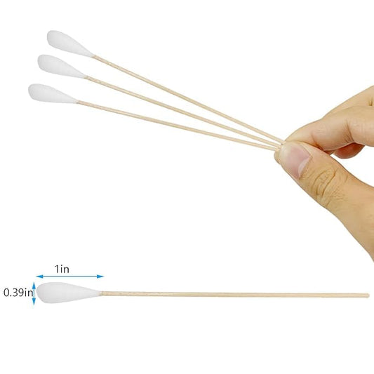 6 Inch Long Cotton Swabs (Large Size) 200pcs,Large Cotton Buds with Bamboo Handle for Pets, Gun Cleaning or Makeup