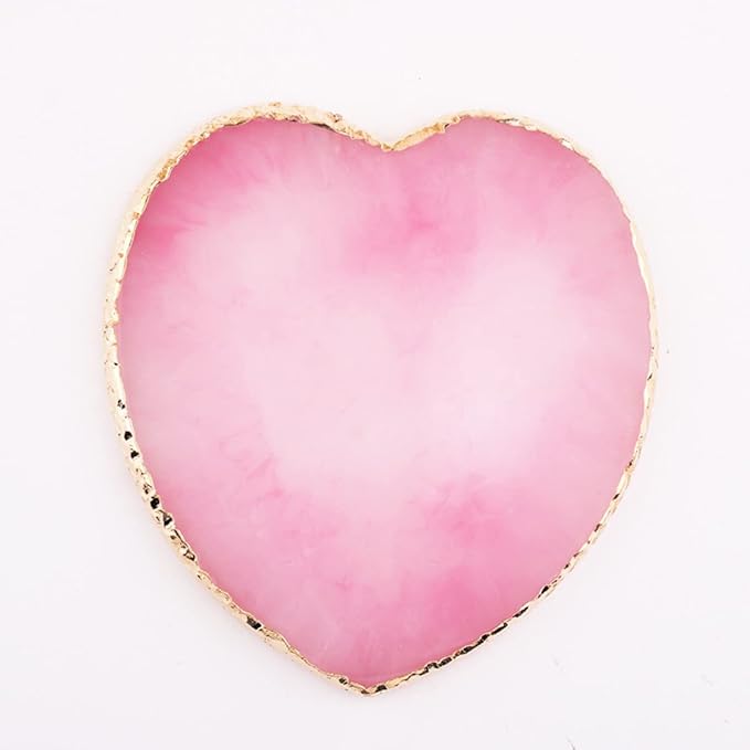 Resin Nail Art Palettes,Makeup Palettes, Resin Nail Mixing Palette Drawing Color Palette Gel Polish Color Mixing Plate Gold Edge Nail Art Display Cosmetic Mixing Tools (1 pc Pink Heart)