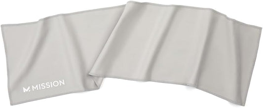 MISSION On-The-Go Cooling Towel - Soft, Lightweight Fabric - Cools Up to 2 Hours - UPF 50 Sun Protection - Machine Washable (Alloy)