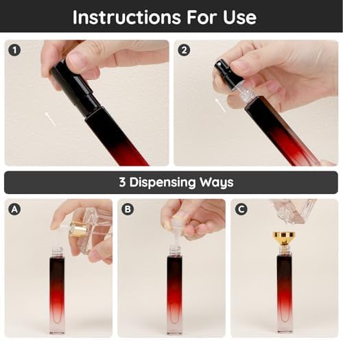 Segbeauty 10ML Travel Cologne Sprayer, 10 Pack Refillable Atomizer Spray Bottle for Perfume, Empty Mini Glass Perfume Bottle Fine Mist Dispenser, Portable Leak-proof Sample Bottles for Travel Outgoing