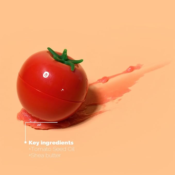 PS.PRETTYSKIN Moisturizing Korean Vegan Lip Balm 0.31oz. (9g) Smooth, Soft Texture, Hydrating, Natural Shine, Glossy (Tomato)