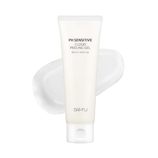 SAM’U PH Sensitive Cloud Peeling Gel – Gentle Exfoliating Gel for Face with Pineapple Enzymes & Hyaluronic Acid – Hydrating Facial Peel & Face Scrub for Sensitive Skin, 120ml, 3.38 fl.oz