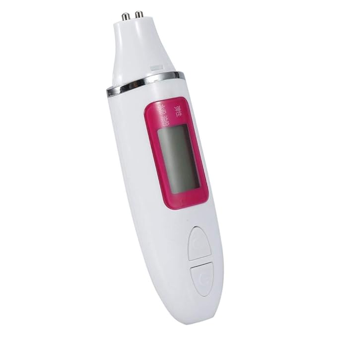 Skin Analyzer, Digital Skin Tester, LCD Display Precision Skin Sensor Tester, Handheld And Portable Facial Water Analyzer (White)