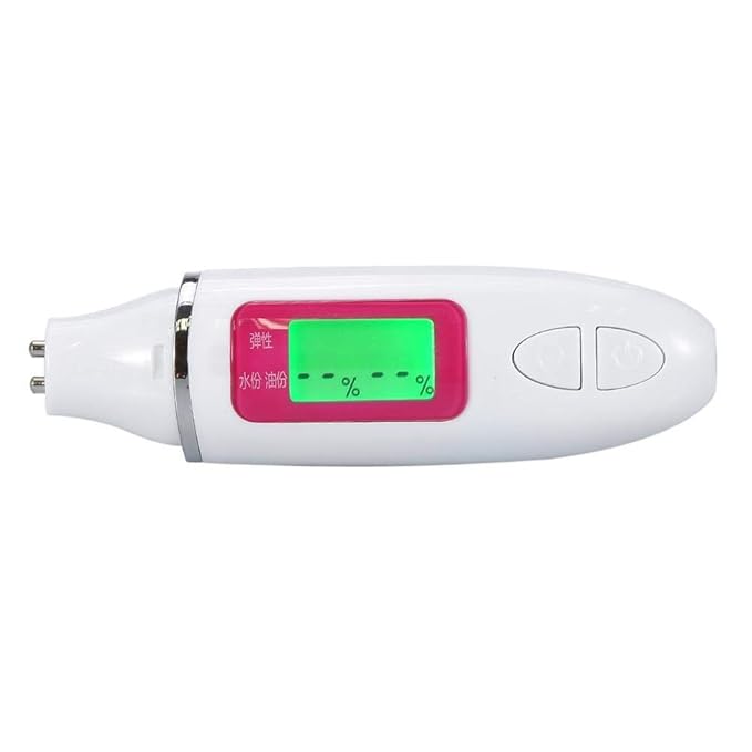Skin Analyzer, Digital Skin Tester, LCD Display Precision Skin Sensor Tester, Handheld And Portable Facial Water Analyzer (White)