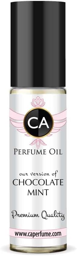 CA Perfume Impression of Emra Chocolate Mint For Women & Men Replica Fragrance Body Oil Dupes Alcohol-Free Essential Aromatherapy Sample Travel Size Concentrated Long Lasting Roll-On 0.3 Fl Oz/10ml