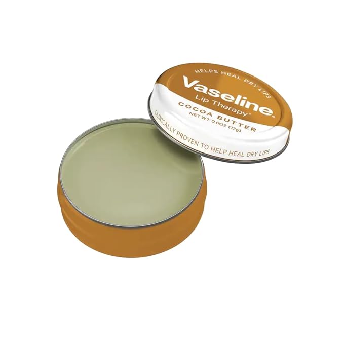 Vaseline Lip Therapy Cocoa Butter Lip Balm Tin, 0.6 Ounce - 12 per case.