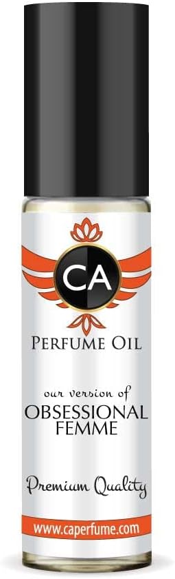 CA Perfume Impression of Obsessional Femme For Women Replica Fragrance Body Oil Dupes Alcohol-Free Essential Aromatherapy Sample Travel Size Concentrated Long Lasting Roll-On 0.3 Fl Oz/10ml