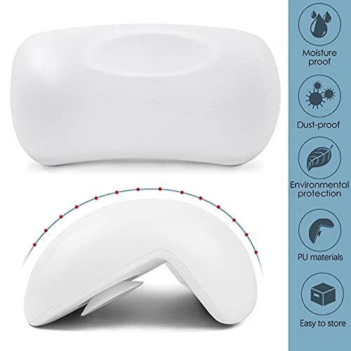 SPA Bath Pillow Non-slip Bathtub Headrest Soft Waterproof Bath Pillows with Suction Cups Easy To Clean Bathroom Accessories (1pc)