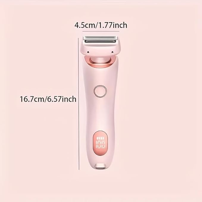 Livora Electric Shaver for Women,2 in 1 Wet & Dry Painless Hair Removal with 2 Removable Heads,Rechargeable Cordless Womens Razor for Bikini,Legs,Arms,Underarm Area,IPX7 Waterproof(Pink)