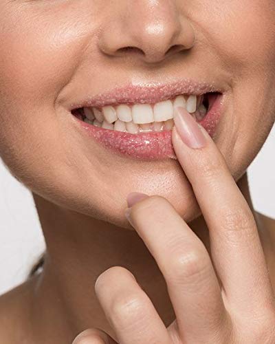 Sara Happ The Lip Scrub: Sparkling Peach Sugar Scrub for Dry Lips - Gently Exfoliate, Polish, and Revitalize Lips with Vitamin E and Jojoba & Grape Oils, Vegan, 0.5 oz.