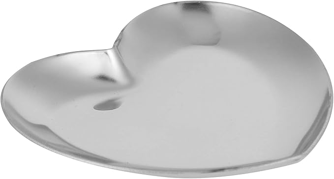 Nail Palette, Nail Palette Nail Palette Heart Shaped Art Palette Stainless Steel Palette Makeup DIY Paint Color Mixing Tray Nail Art Palette Resin(Silver)