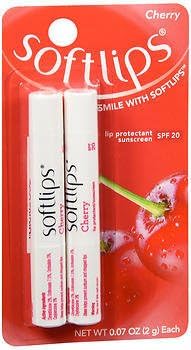 Softlips Lip Protectant/Sunscreen, Value Pack, Cherry, Twinpack
