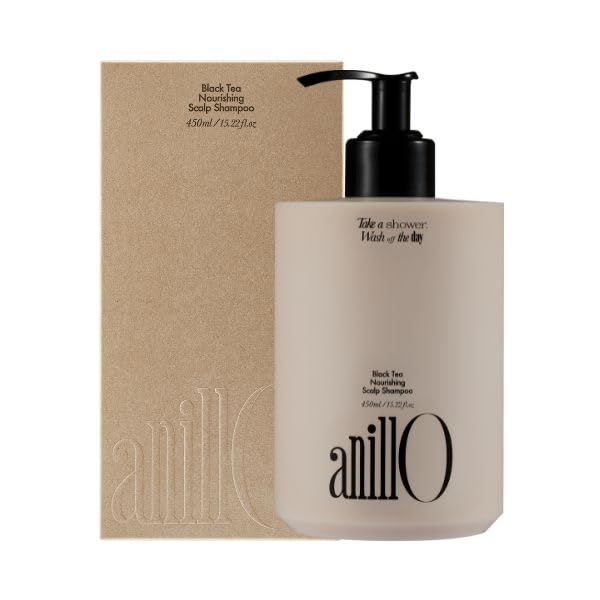 Vegan Nourishing Scalp Shampoo with Black Tea, Hyaluronic & Amino Acids to Strengthen Scalp Barrier, Creamy Woody Scent, Paraben, Sulfate & Silicone Free 450ml / 15.22 fl. Oz