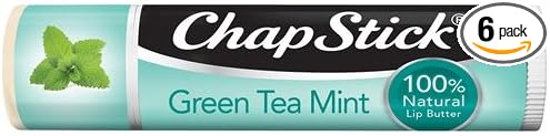 ChapStick 100% Natural Lip Butter, Green Tea Mint, 0.15 oz (Pack of 6)