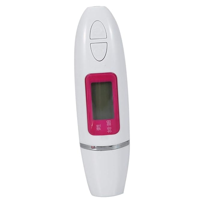 Skin Analyzer, Digital Skin Tester, LCD Display Precision Skin Sensor Tester, Handheld And Portable Facial Water Analyzer (White)