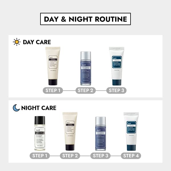 [DearKlairs] Skincare Trial Kits, 4 minis, cleansing oil, cleanser, toner, cream, Travel must haves, Gifts for Women, Stocking Stuffers for adults