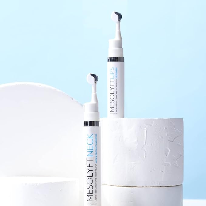 Neck & Lip Plumper Combo with Roller to Instantly Plump Lips & Neck - Neck Serum Improves the Neck Skin - Plumping Serum to Moisturize Your Lips and Neck