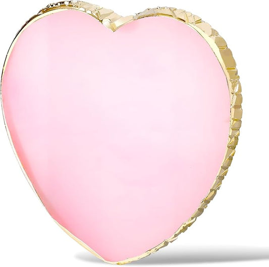 Resin Nail Art Palette Nail Mixing Palette Nail Art Painting Mixed Color Palettes Gold Edge Nail Holder Display Board Cosmetic Mixing Tools (Pink)