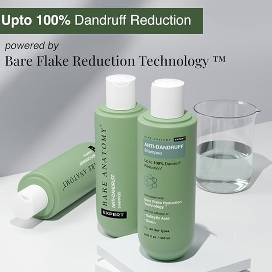 Bare Anatomy Expert Anti-Dandruff Shampoo Targets Oily Scalp And Sheds Dry Flakes Clears away dandruff flakes Relieves from excessive oil 8.4 Ounce
